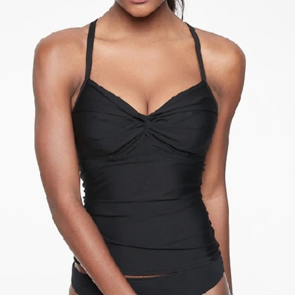 NWT Athleta Twister Tankini Top 34D DD Black D834
